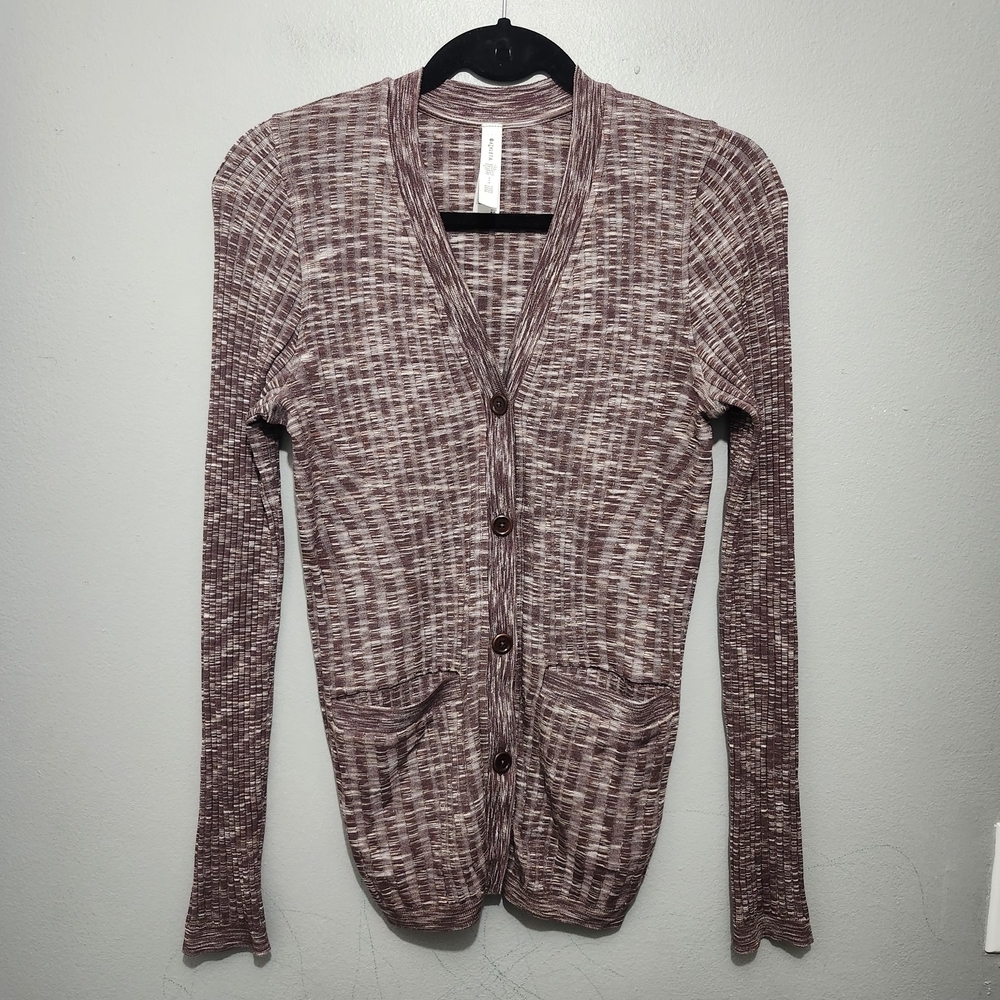 Athleta Revolve Seamless Button-Up V-Neck Cardigan Size S